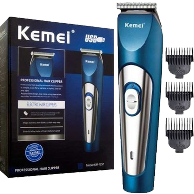 Kemei KM-1251 Professional Hair Clipper (1000mAh Rechargeable)