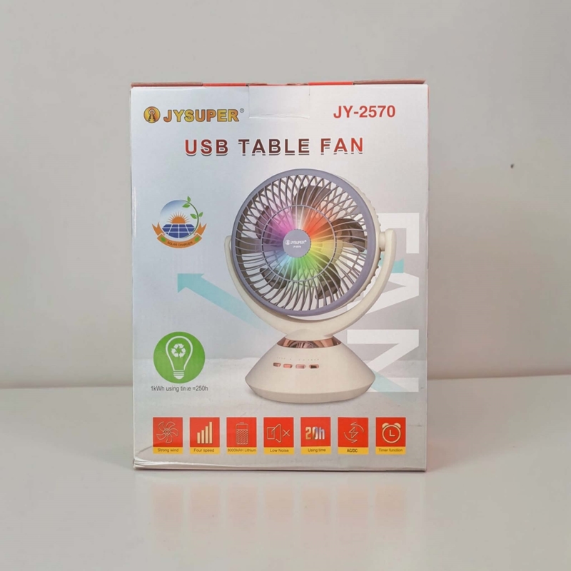 JYSUPER JY-2570 Rechargeable Fan with LED Light (Copy) - Image 2